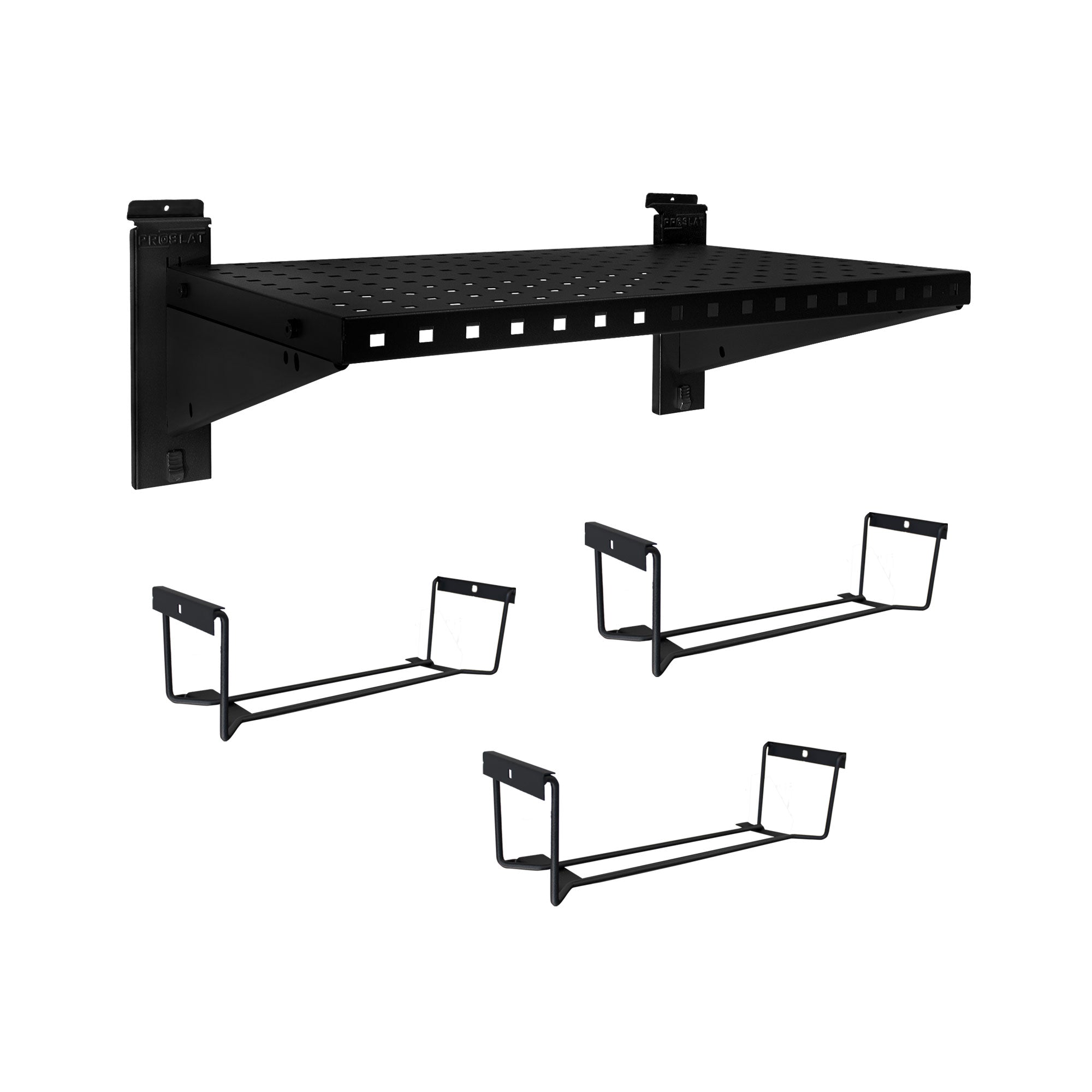 STEALTH 24 in. Heavy Duty Metal Shelf with Tool Holders