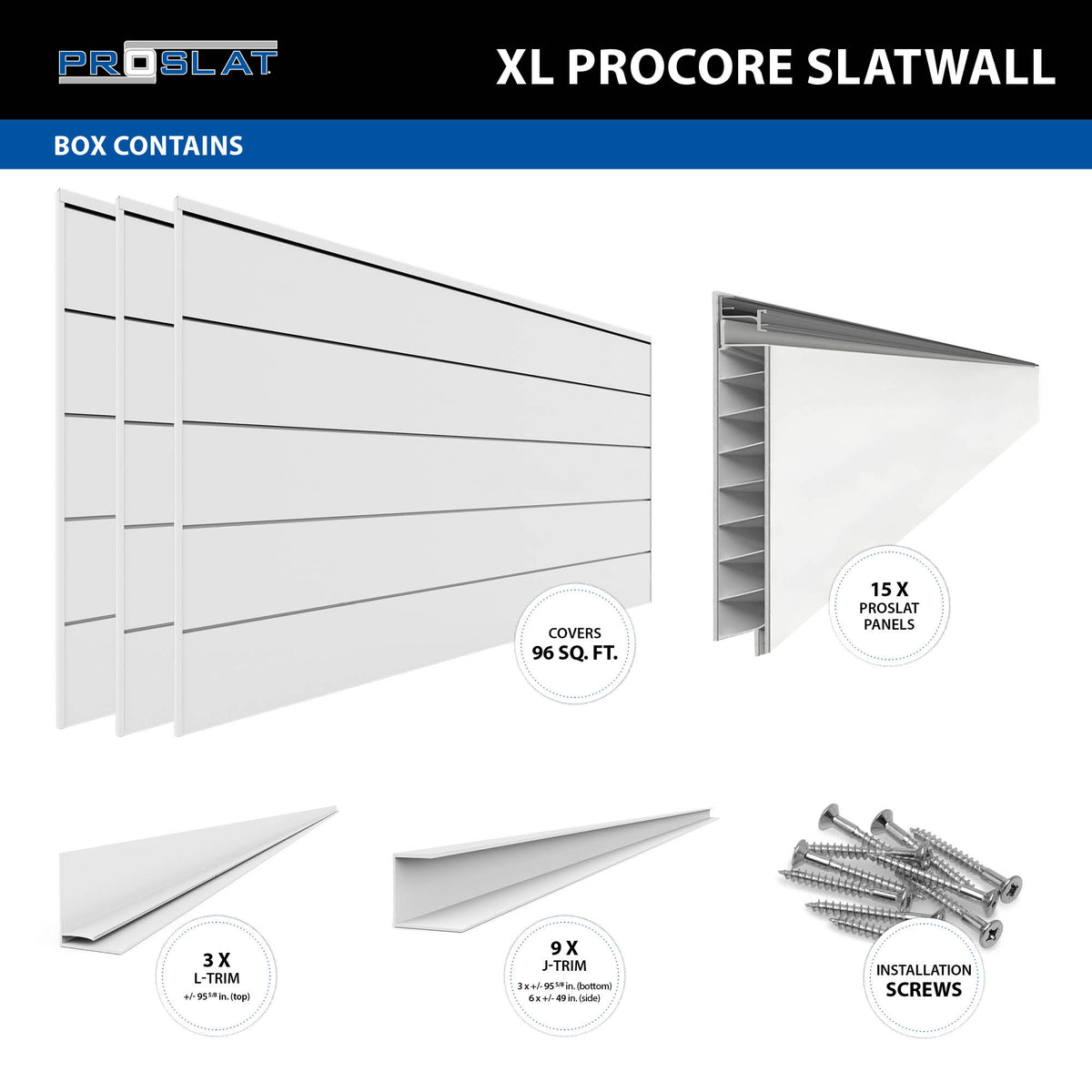 Panneaux PROCORE XL 4 pi x 8 pi – Ensemble de 3 (96 pieds carrés)
