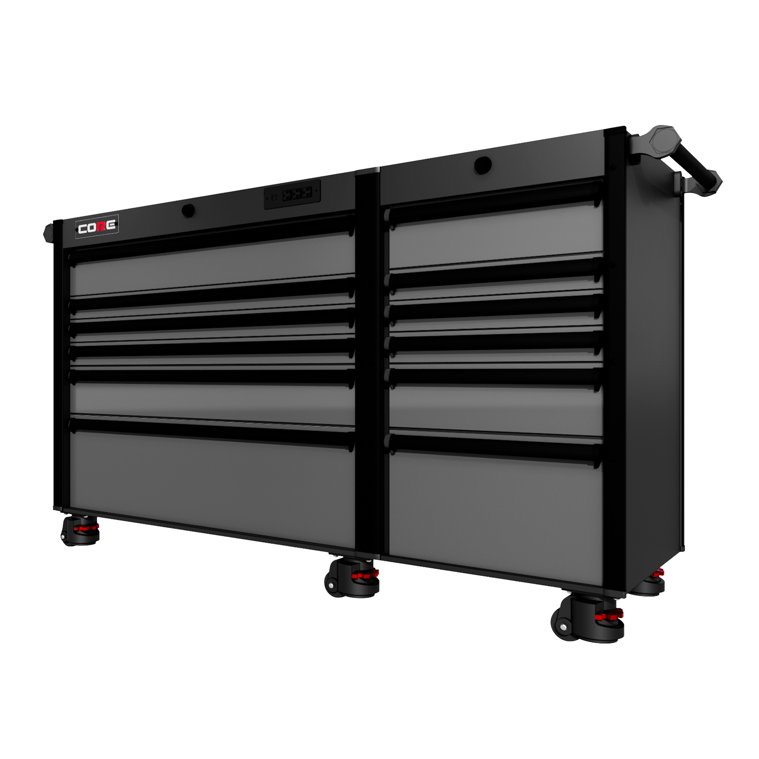 66 Series - 7 Drawers - Black Handles - Foot Casters