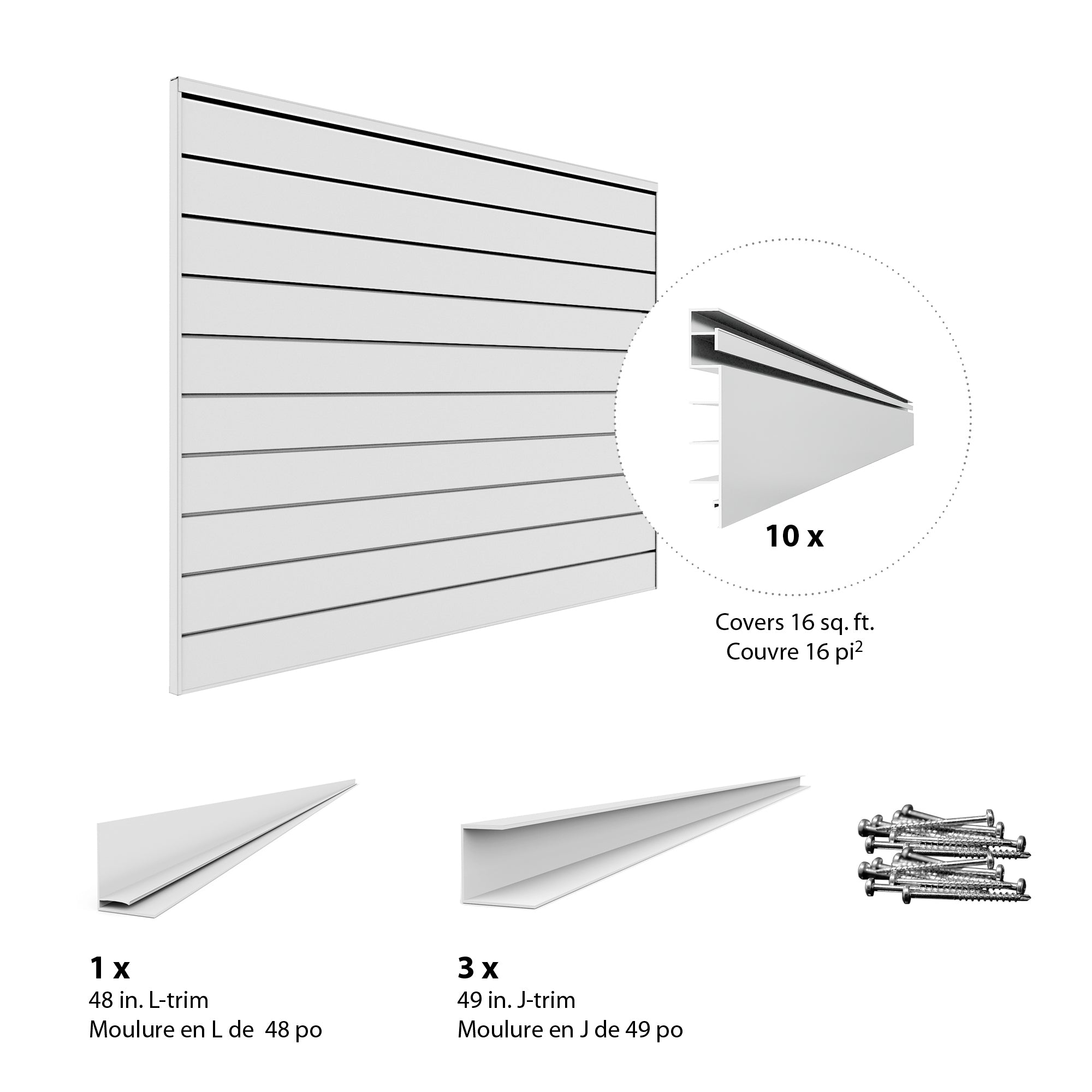 4 ft. x 4 ft. PVC Slatwall