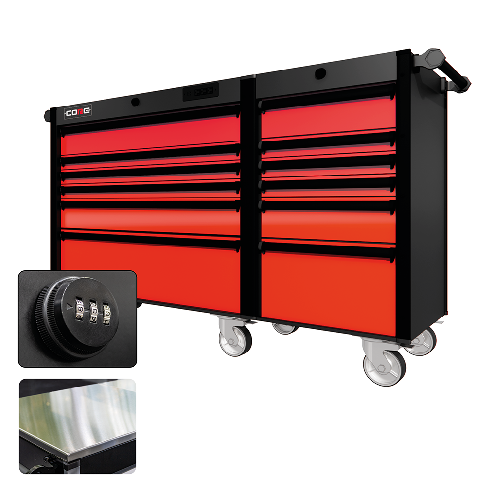 66 Series - 12 Drawers - Black Handles - Traditional Casters