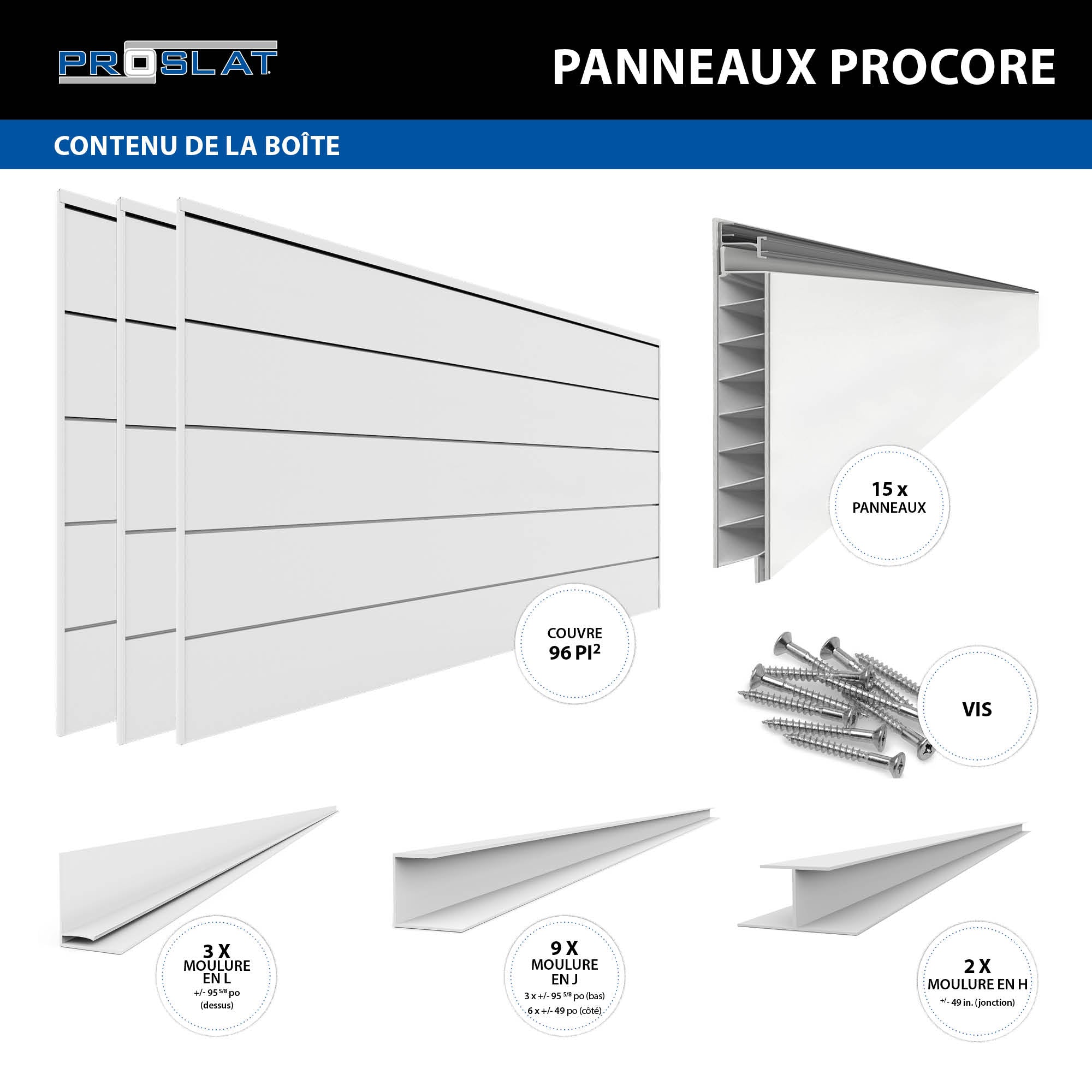 Panneaux PROCORE XL – Ensemble standard