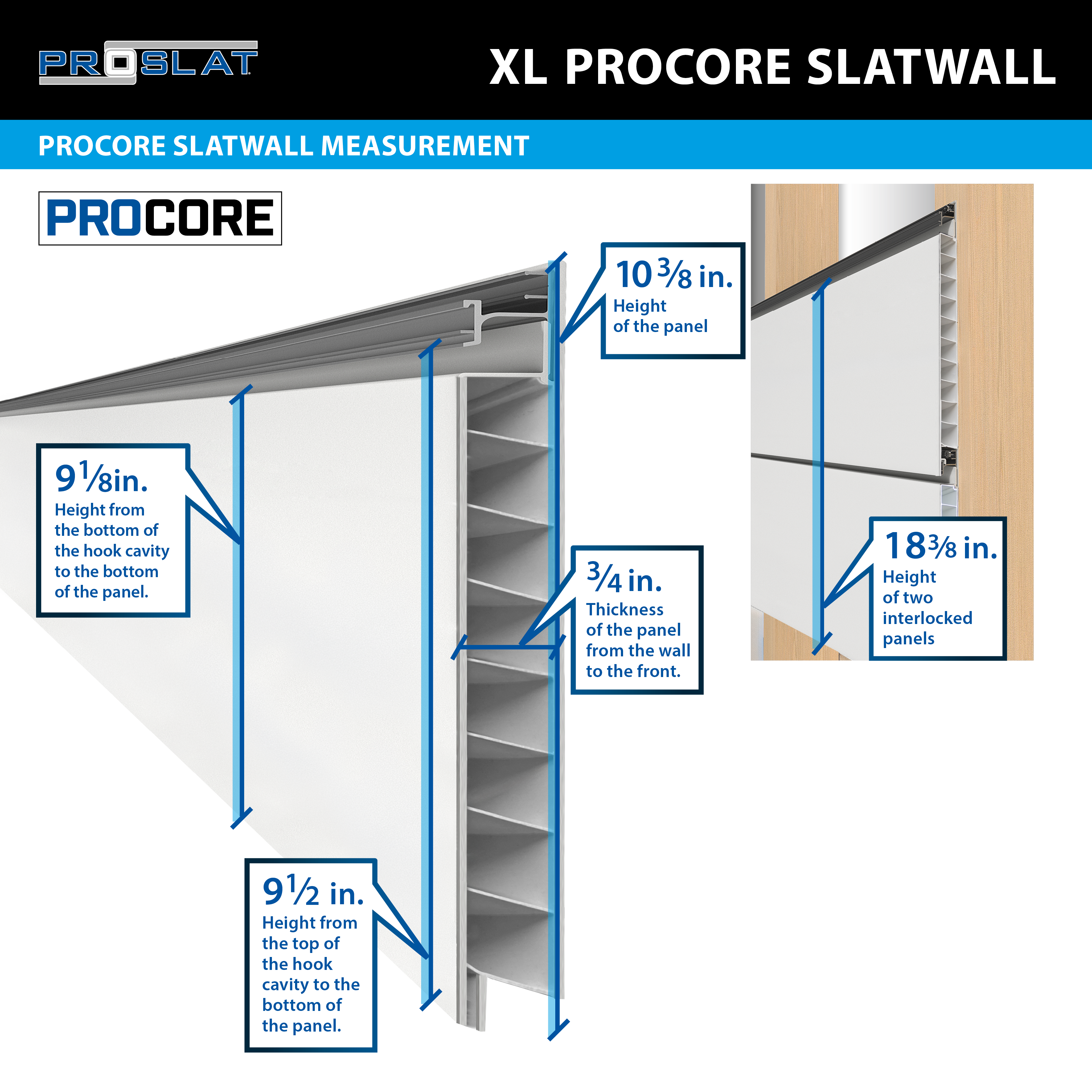 4 ft. x 8 ft. XL PROCORE Slatwall