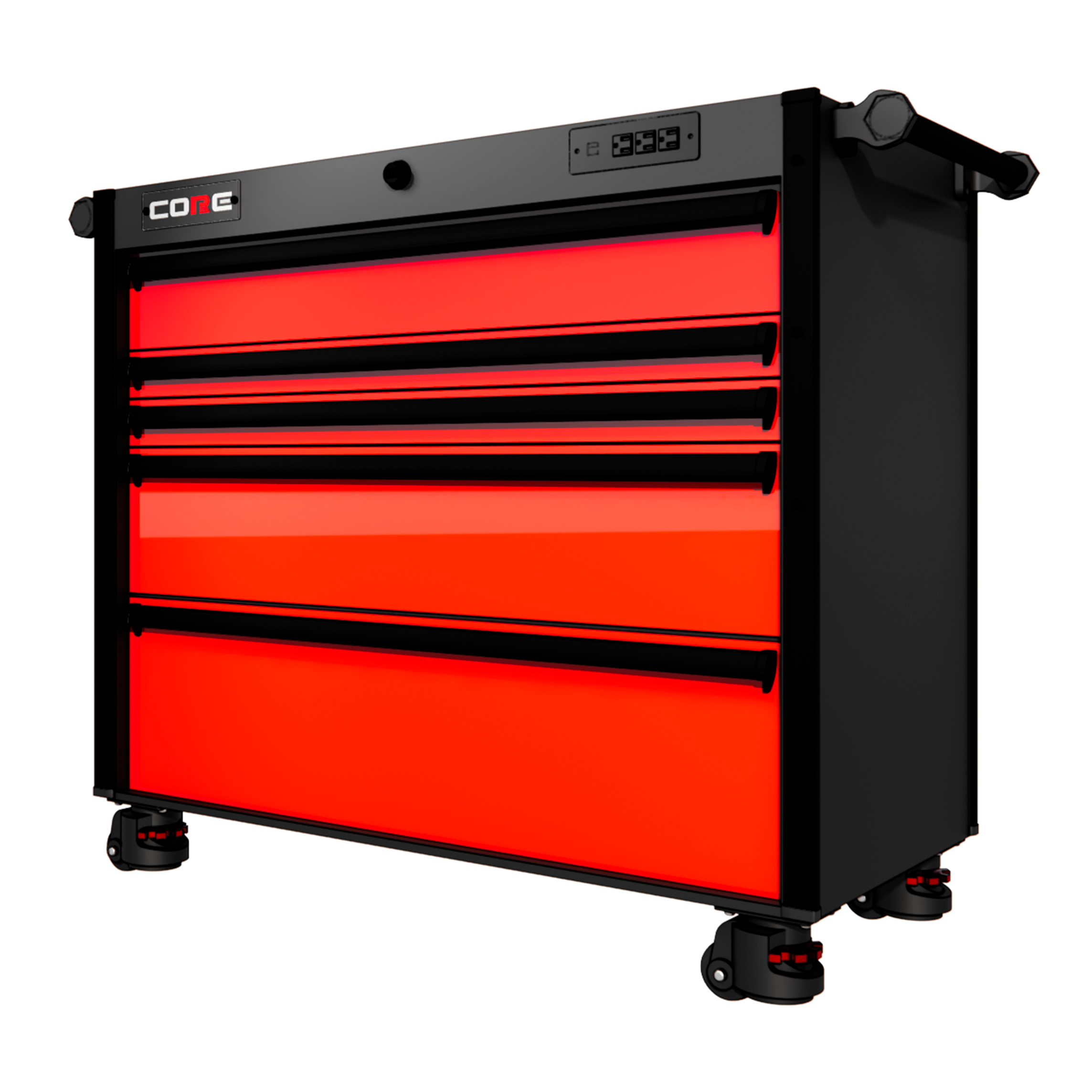 44 Series - 5 Drawers - Black Handles - Foot Casters