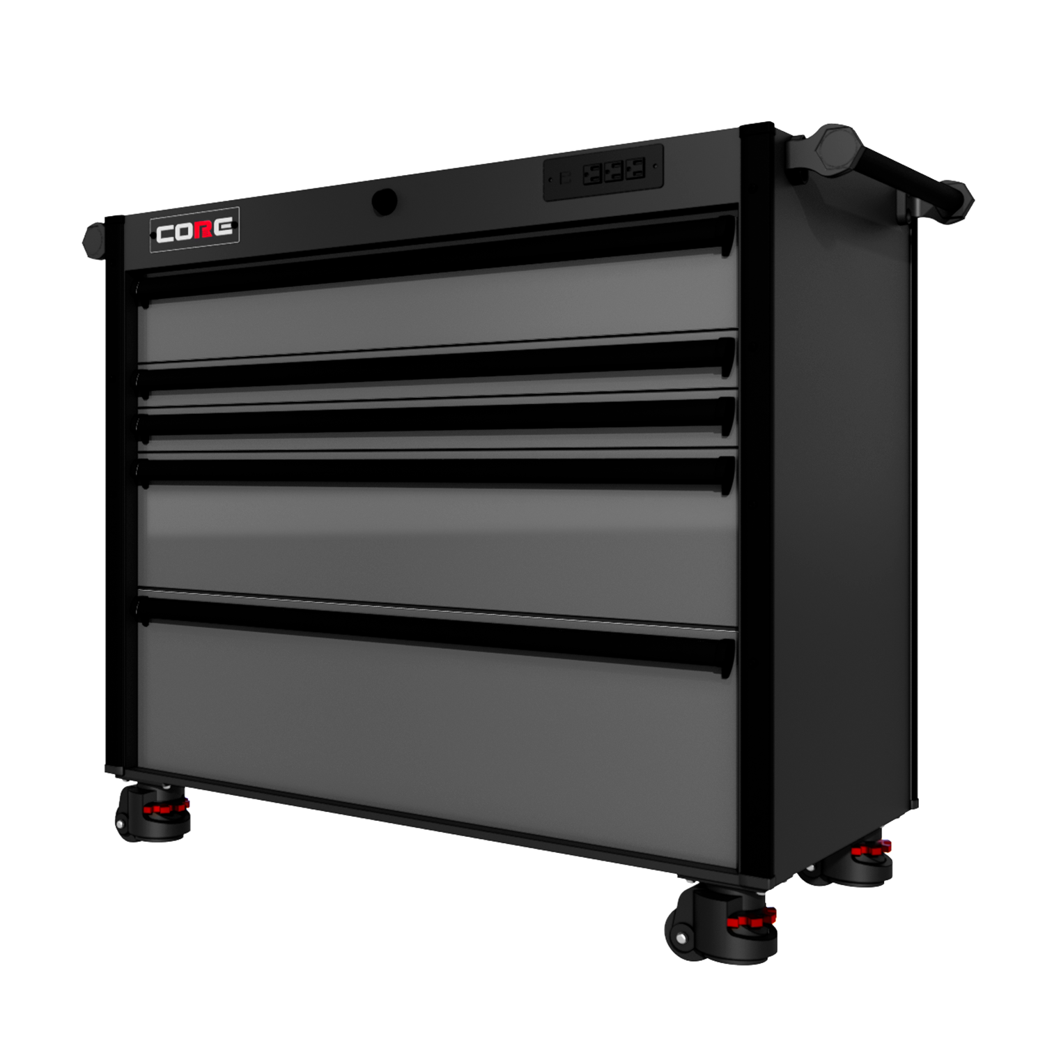 44 Series - 5 Drawers - Black Handles - Foot Casters