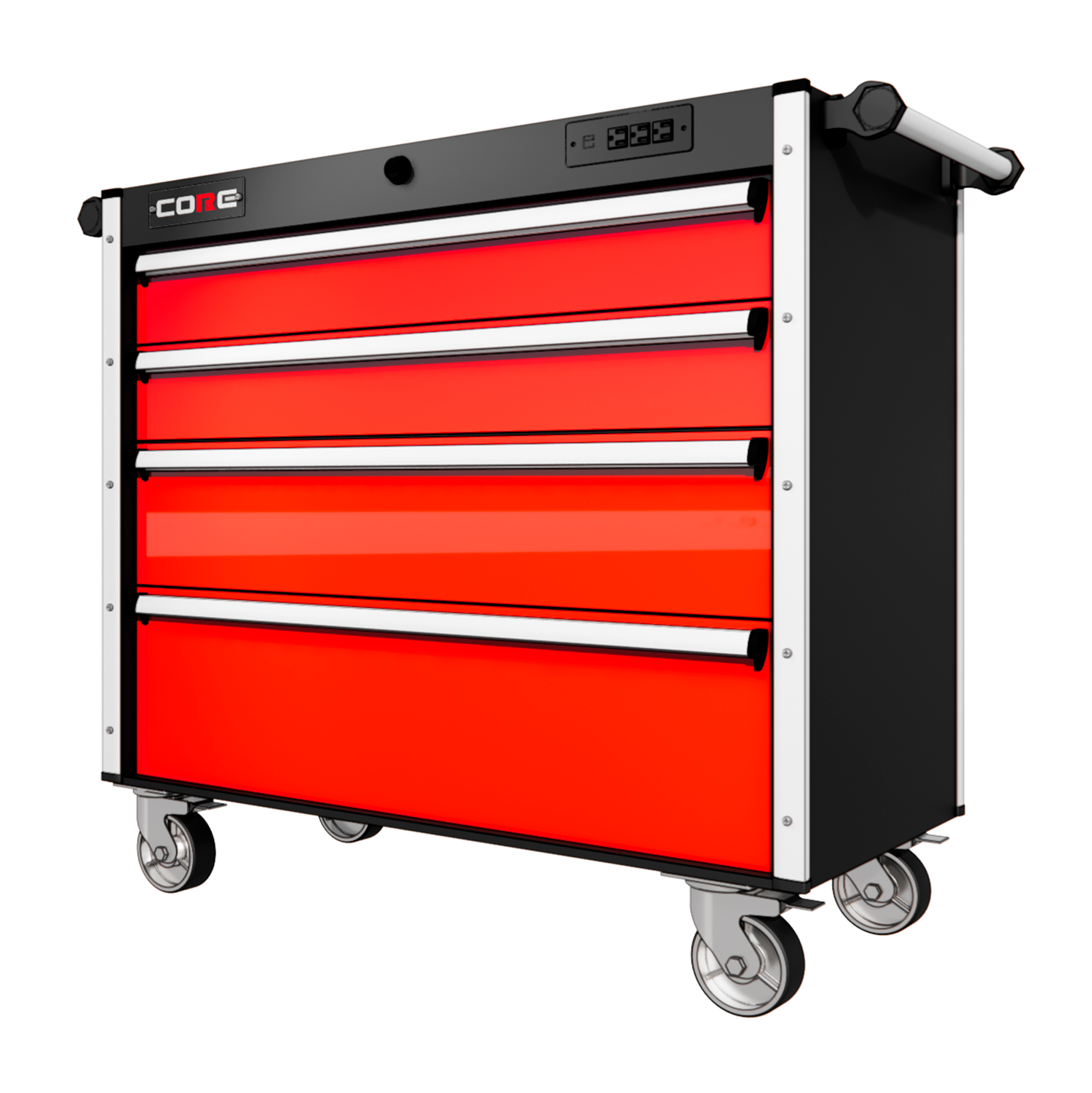 44 Series - 4 Drawers - Silver Handles - Traditional Casters