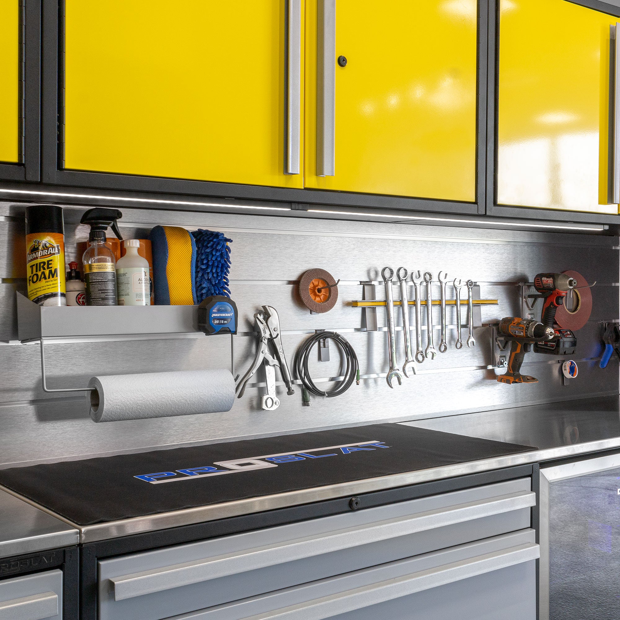 Fusion/LUX 80 inch Aluminum Slatwall Backsplash