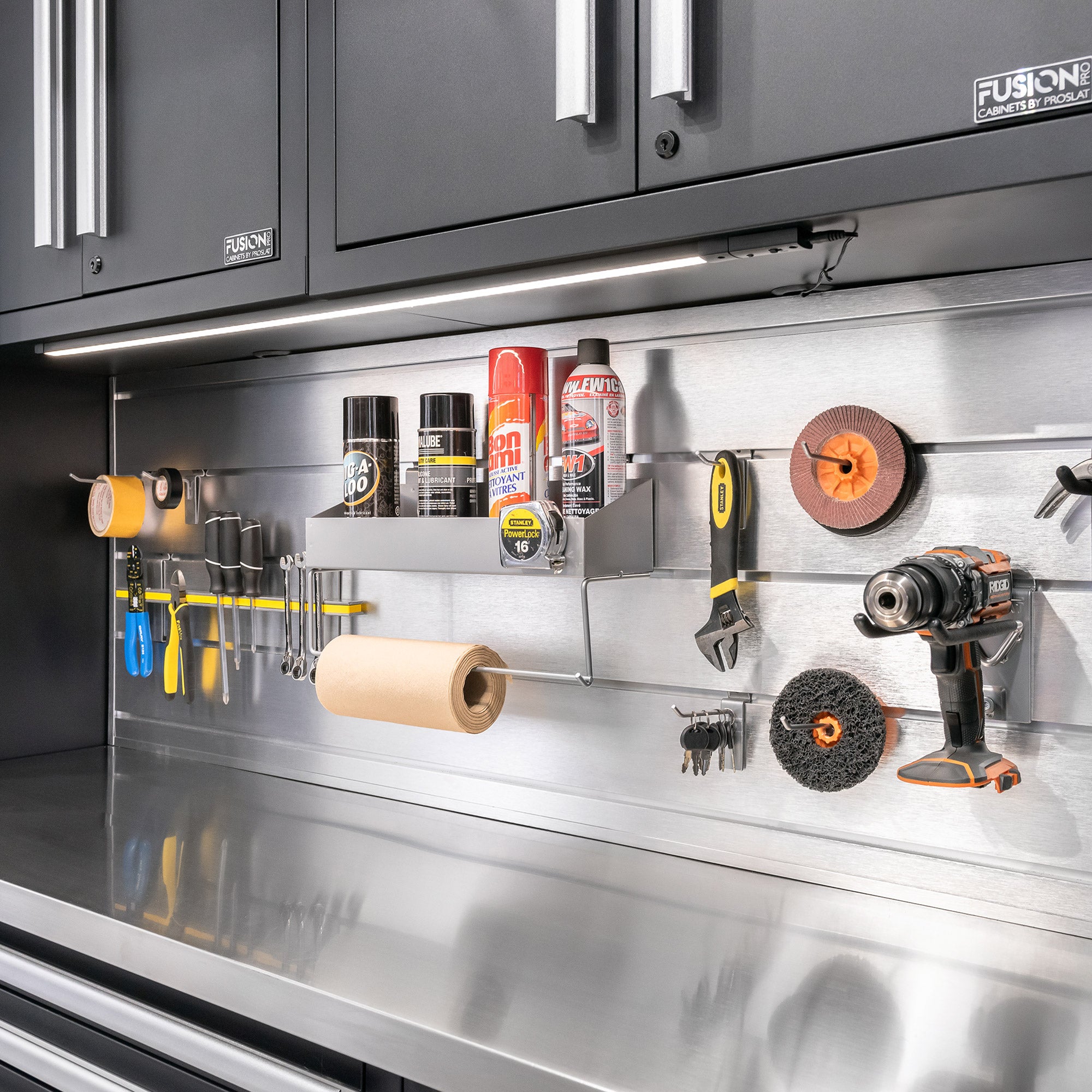 Fusion/LUX 80 inch Aluminum Slatwall Backsplash