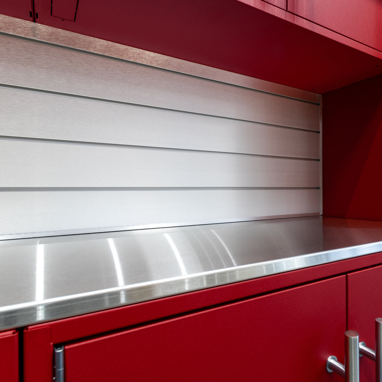 Fusion/LUX 80 inch Aluminum Slatwall Backsplash