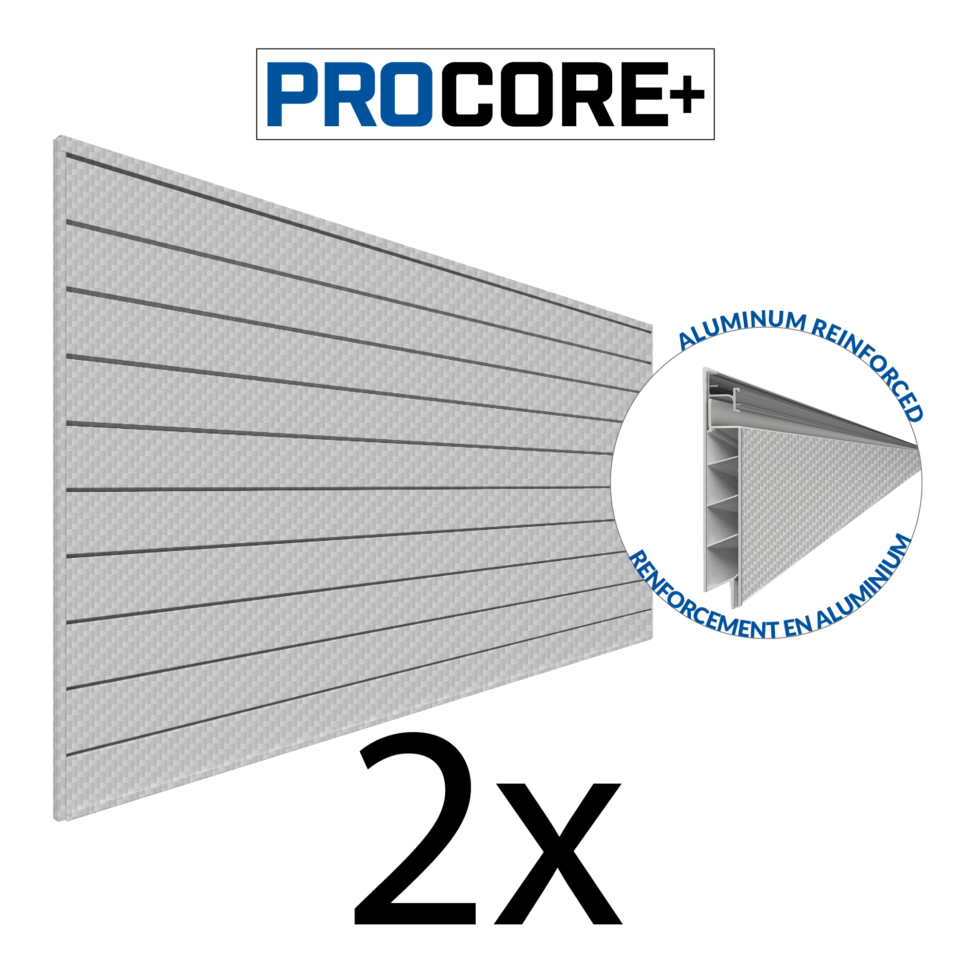 4 ft. x 8 ft. PROCORE PLUS PVC Slatwall – 2 Pack 64 sq ft