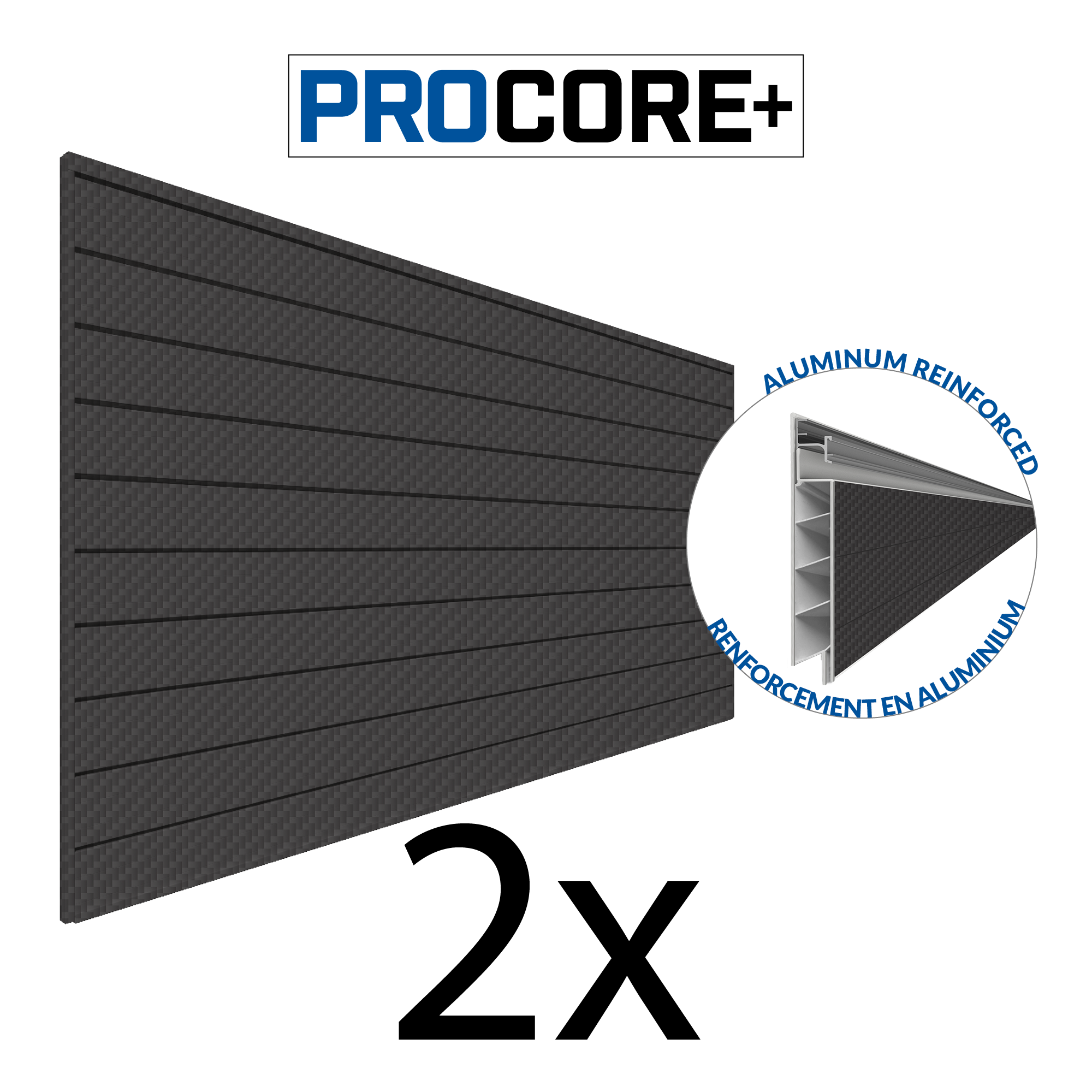 4 ft. x 8 ft. PROCORE PLUS PVC Slatwall – 2 Pack 64 sq ft
