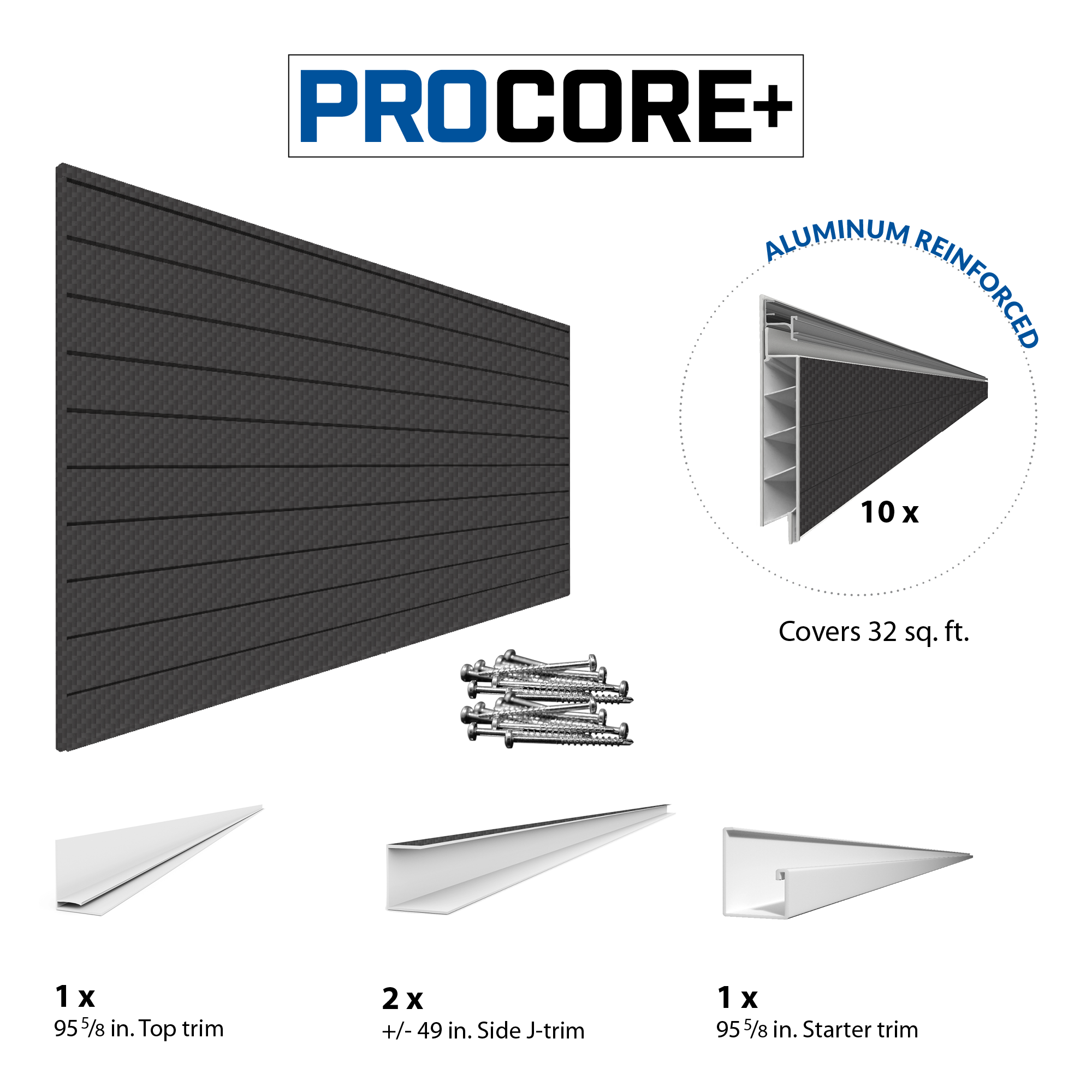 4 ft. x 8 ft. PROCORE PLUS PVC Slatwall