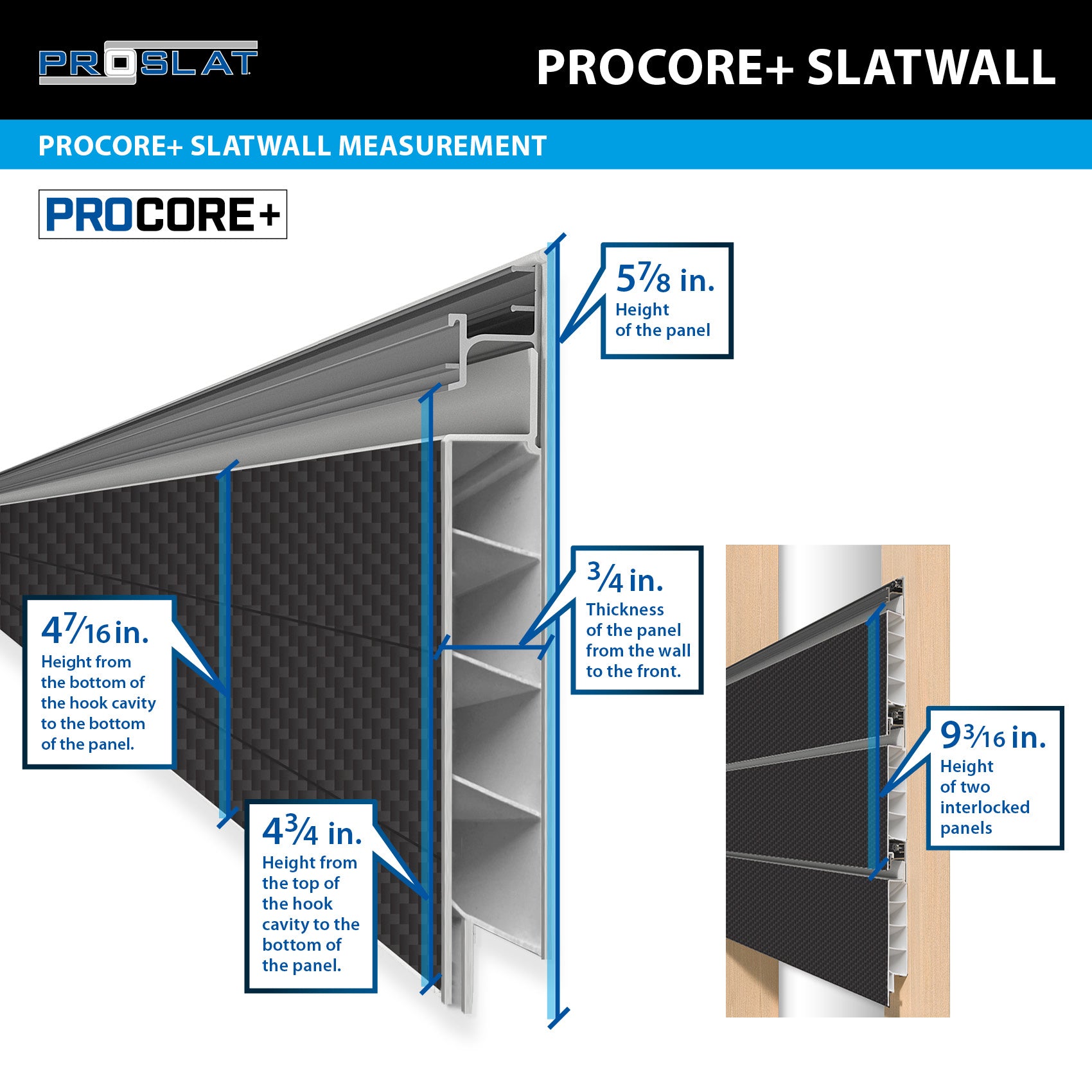 4 ft. x 8 ft. PROCORE PLUS PVC Slatwall